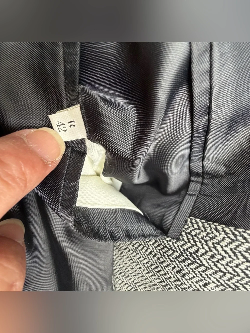 Vintage Meeting Street Men's Gray Herringbone Silk Blazer - Classic Jacket